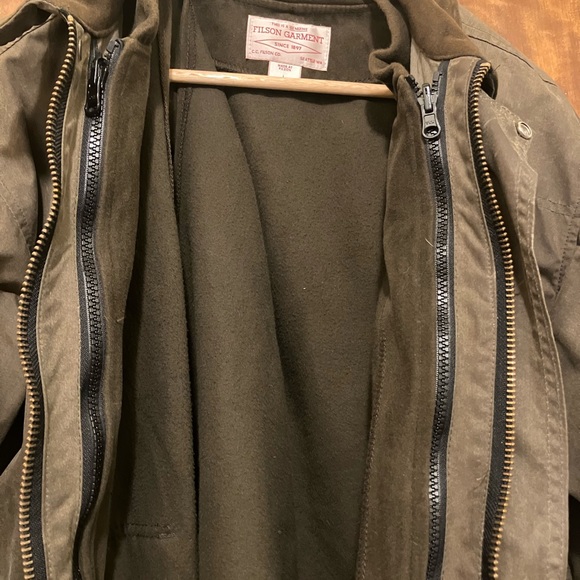 C.C. Filson Co. Seattle Tin Cloth Waxed Bomber Jacket w/ Vest Liner (removable!) - Picture 2 of 12